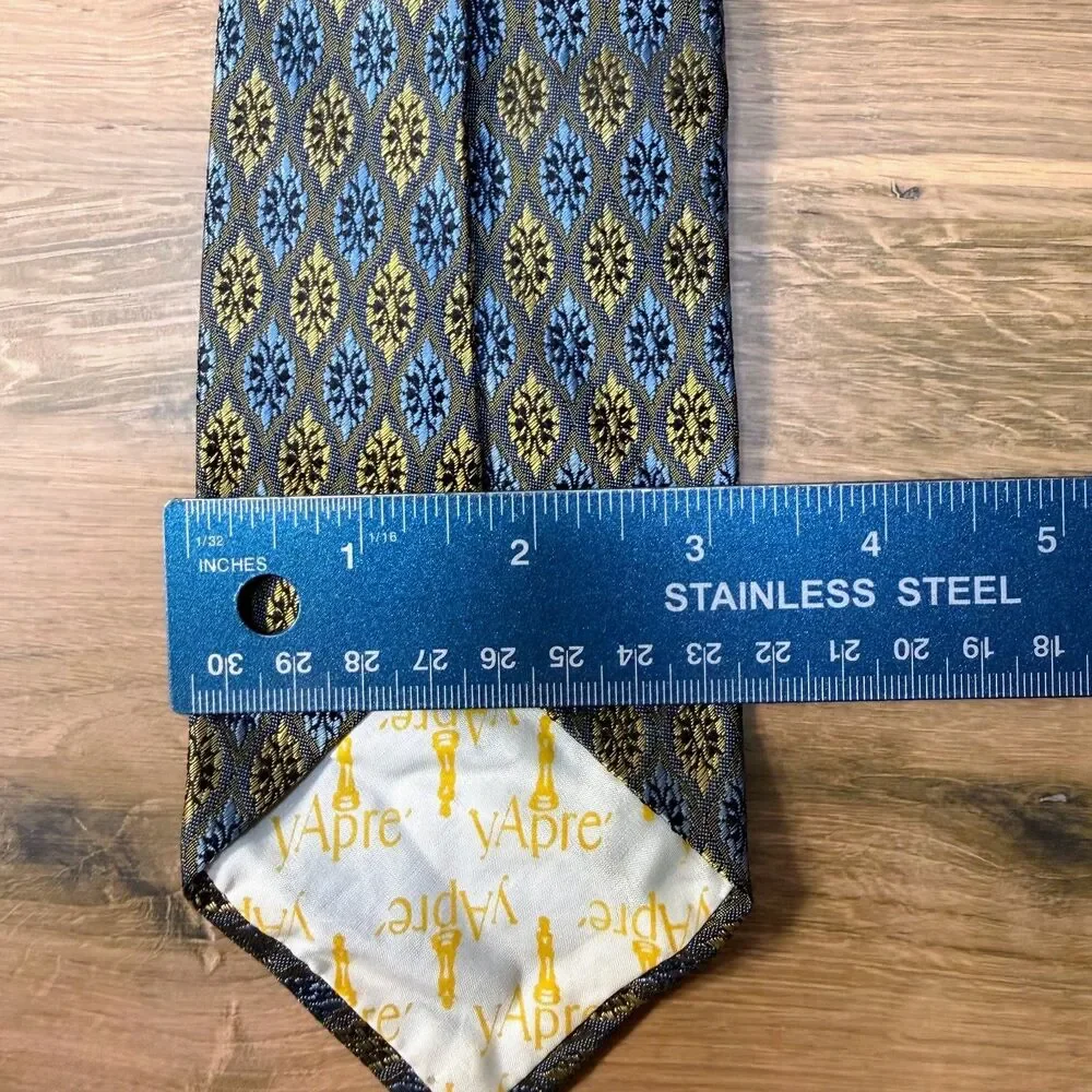 Bullock & Jones San Francisco Tie Navy Gold Diamond Silk Vintage